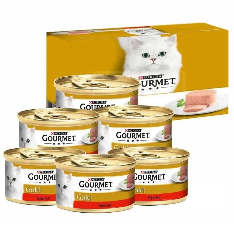 Gourmet Gold Kıyılmış Sığır Etli Yetişkin Kedi Konservesi (6 Al 5 Öde) 85 GR | SRC: Barcode: 8690632660110